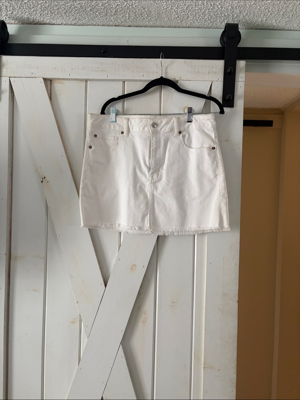 American Eagle Outfitters White Denim Mini Skirt